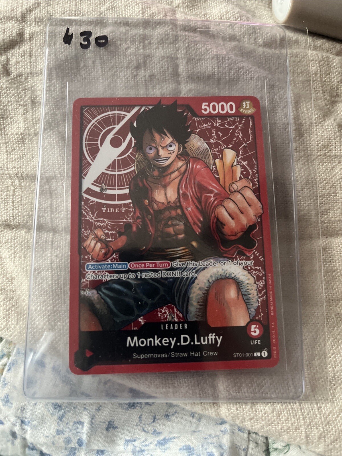 One Piece Card Game Monkey D Luffy ST01-001 Leader English