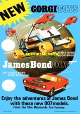 CORGI TOYS JAMES BOND MOON BUGGY "NEW" A5 POSTER.FLYER,ADVERT.