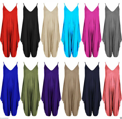 Ladies Baggy Harem Jumpsuit Romper Sleeveless All In One V | Seychelles - Foto 5