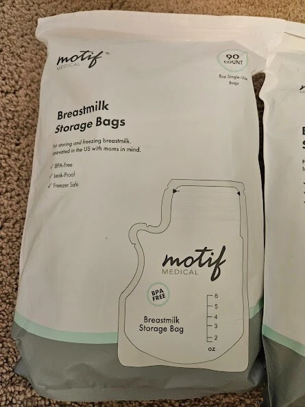 Motif Medical Milk Storage Bags 8 oz Freezer Bag with Easy Pour Spout 90 Count - Image 3 of 3