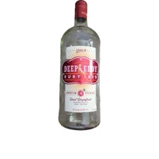 Large Deep Eddy Ruby Red Grapefruit Vodka EMPTY 1.75 L Glass Bottle w/ Cap Lid