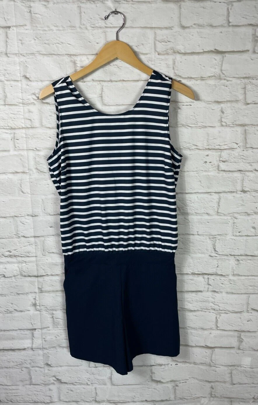 lole navy striped romper 