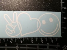 PEACE LOVE HAPPINESS Vinyl Decal Car Window Laptop Bumper Boards