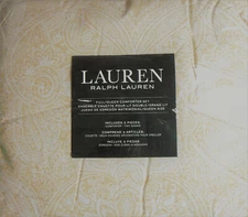 Ralph Lauren lewiston paisley 3 P full queen Comforter shams set pale yellow New
