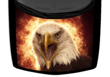 Bald Eagle Fire Fierce Hot US Patriotic Truck Hood Wrap Vinyl Car Graphic Decal 