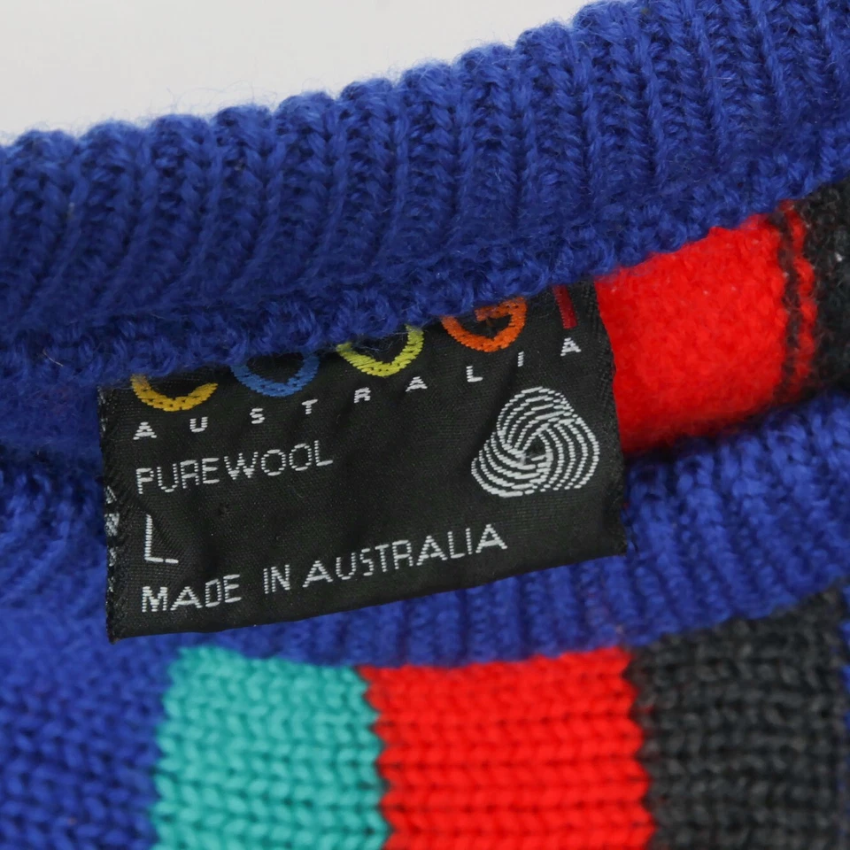 Vintage 2000s Coogi Abstract Style 3D Knit Grandpa Pure Wool Sweater sz L /422 - Image 4 of 4