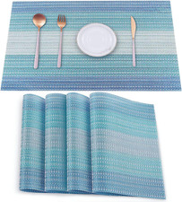 Placemats Set of 4,Vinyl Table Place Mats Stain Resistant Foldable Placemats Was