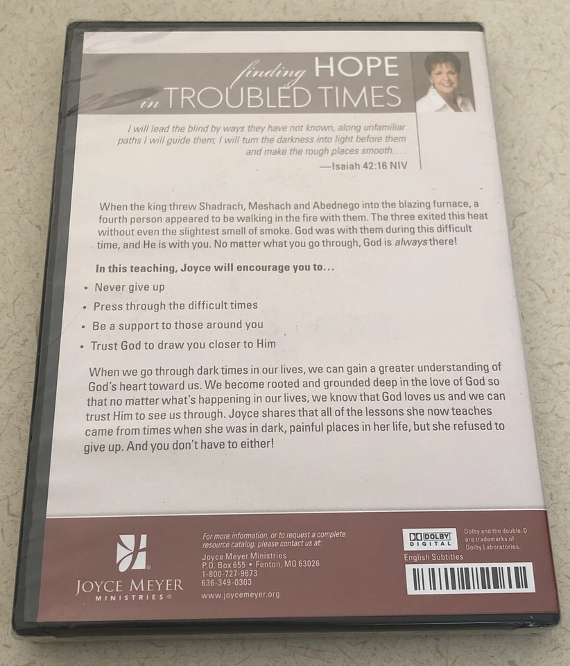 NEW Finding Hope in Troubled Time By Joyce Meyer DVD - Image 2 of 2