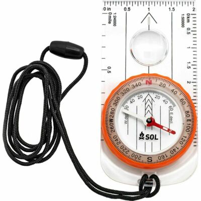 SOL SURVIVE OUTDOOR LÄNGER DELUXE KARTENKOMPASS ERWEITERTE GRUNDPLATTE 