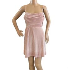 Urban Outfitters Womens Pink Open Back Velvet Spaghetti Strap Dress Size L