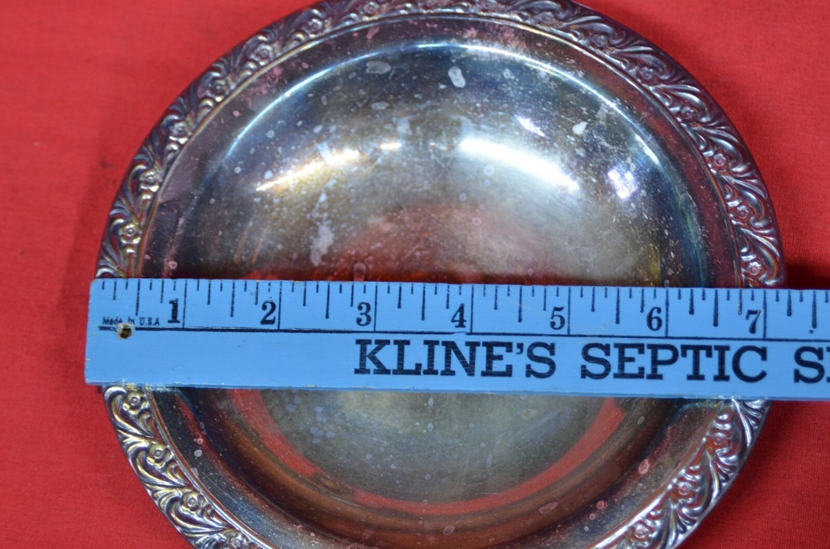 Vintage WM. A. ROGERS Ornate Sterling Silver-plate 718 Dish