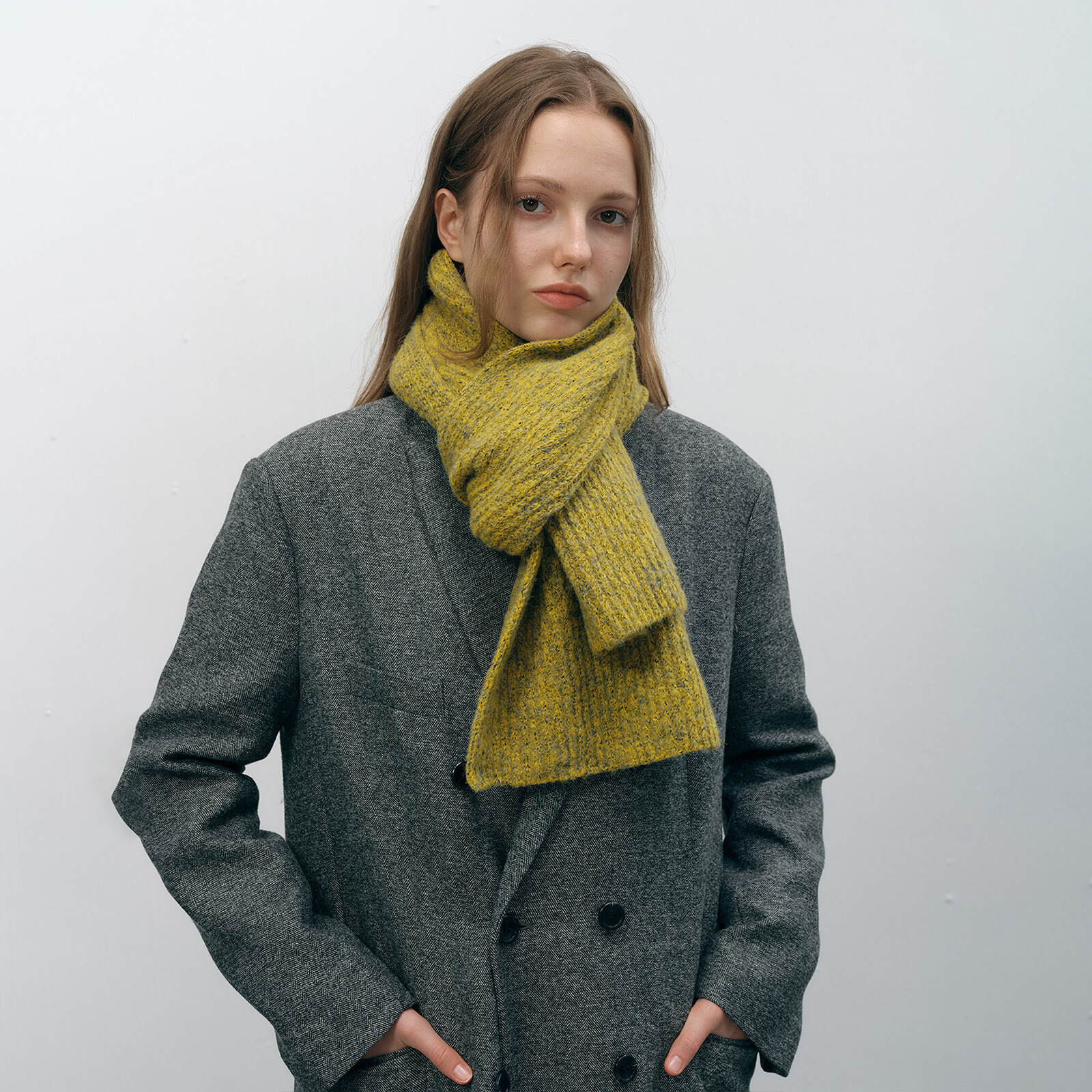 Winter Unisex Cotton Plaid Solid Striped Scarves Wool Scarf Classic Color