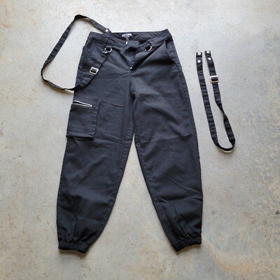 Womens Alternative Jogger Slack Pants Zipper Button With Pockets Hot Topic