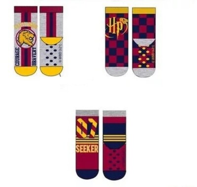 3 Paar Harry Potter Jungen Terry ABS Socken | Kinder Winter Stoppersocken 23-26