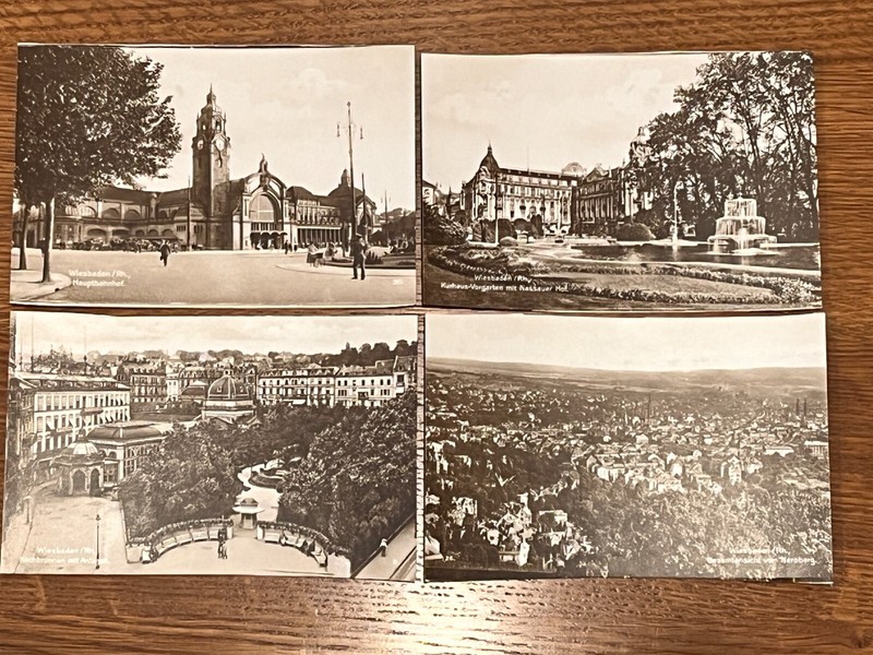 Four Antique RPPC Wiesbaden, Germany Real Photograph Postcards