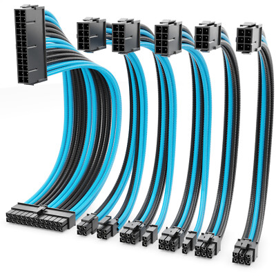 PC Netzteil Kabel Set 6-Teilig Kabelmanagement 30cm Computer Motherboard PCI ATX