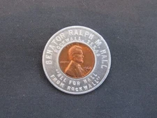 Senator Ralph M. Hall Encased Coin - 1968 D Memorial Cent Encased - Rockwall, TX