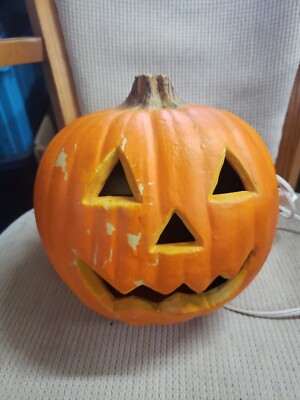 Vintage Halloween GEMMY Pumpkin Jack O Lantern Light Up Foam Blow Mold ...