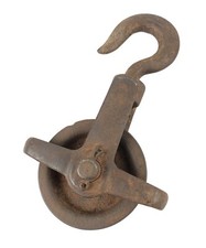 Schwer Eisen Riemenscheibe Alte Industrielle Hardware Gro&szlig;e Haken & Retro