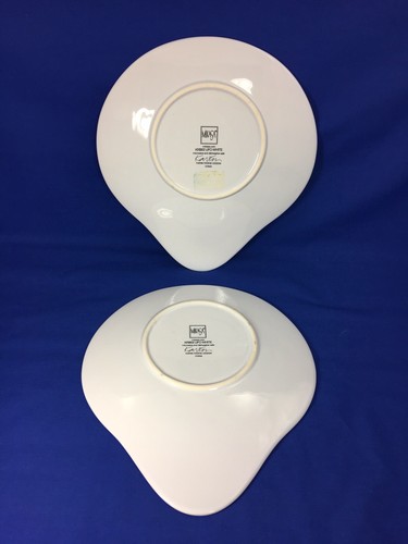 Mikasa UFO WHITE Karim Rashid SALAD PLATES Alien Head Shape KRB02 Set of 2 - Picture 7 of 9