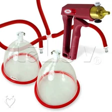 LeLuv Vacuum Breast Pump MAXI Red Premium Silicone Hose Quick-Disconnect System