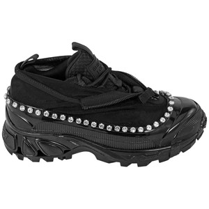 Burberry Black Crystal Detail Mesh Nylon and Suede Arthur Low-top Sneakers
