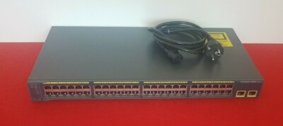 Cisco WS-C2960-48TT-L   Fast Ethernet Switch   48 Ports 10/100 Mbit + 2x Gigabit