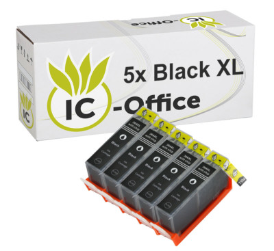 5 Tintenpatronen black für HP 364 XL den Drucker HP Photosmart Wireless B109 g