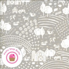 Moda ON THE FARM 20703 18 Khaki Beige Animals STACY HSU Quilt Fabric Children's