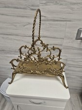 porta giornali in ottone stile neo-barocco chippendale vintage,epoca
