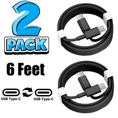 2 Pack 60W USB-C to USB-C Cable Fast Charger PD Cord iPhone 16 15 Pro Samsung
