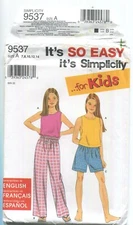 SIMPLICITY 9537 GIRLS' PAJAMAS SZ 7-14 UNCUT 2000