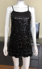Forever 21 Womens Sleeveless Black Sequin Cocktail Party Dress - Size M
