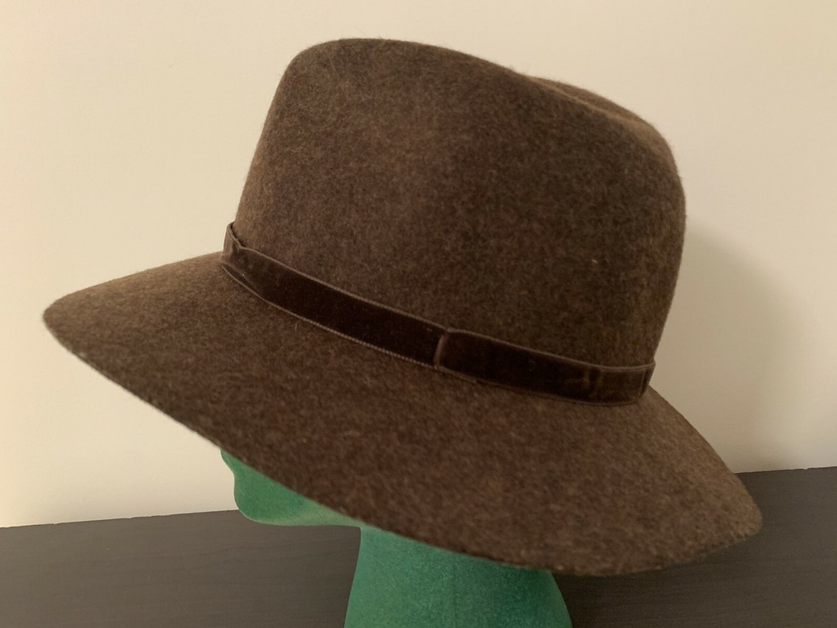Filippo Catarzi Dark Brown Felt Hat 100% Wool Made In Italy 