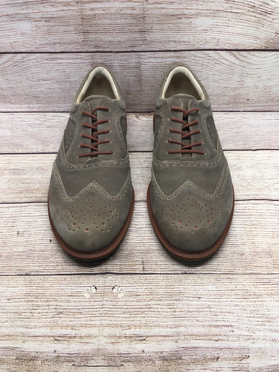 ECCO Men\'s Grey Suede Wingtip Brogue Oxford Dress Shoes EU 45 US 11-11.5 Wide Ecco Gray Suede Brogue Wingtip Oxford Shoes Sz 46/ 12-12.5  main image 3