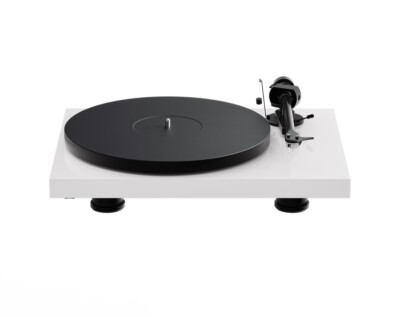 Pro-Ject Plattenspieler Debut EVO II hochglanz Weiss Pick it MM EVO + Haube