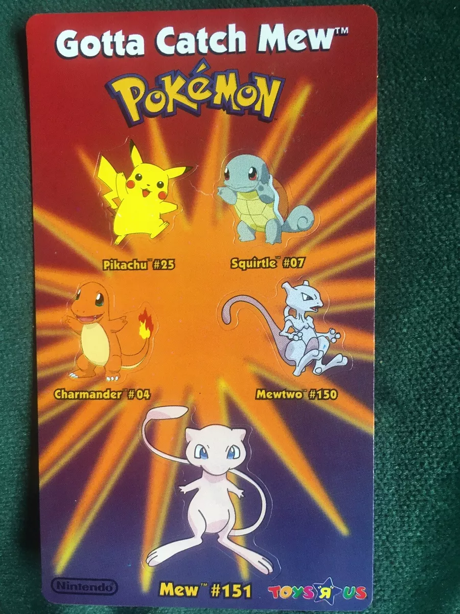 Pokemon Red Blue Yellow Sticker Sheet Toys R Us Promo Event 1999 Gotta  Catch Mew