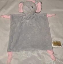 Dan Dee Dandee Elephant Security Blanket Pink Gray Baby Lovie Knotted EUC
