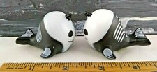 Halloween spooky skeleton Narwhal Squirt Toys Whale black white Vinyl lot of 2
