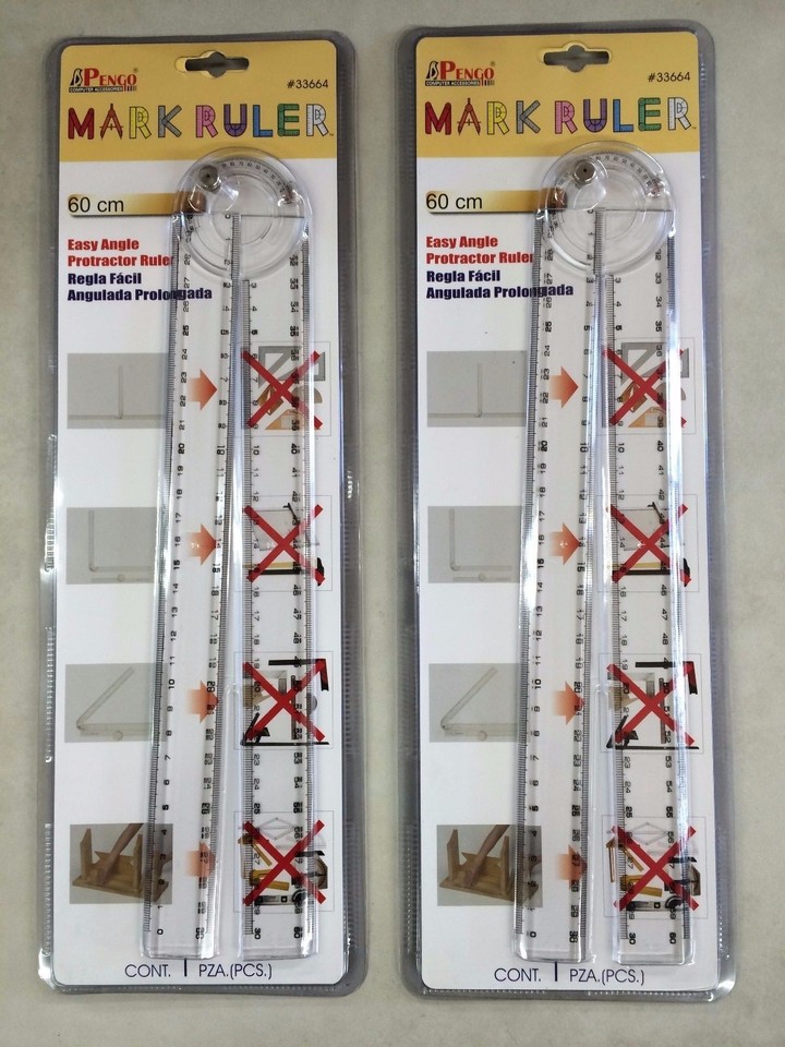 Ruler 2 Protractor Ruler Easy Angle With Magnified Angle Viewer 60 CM ...