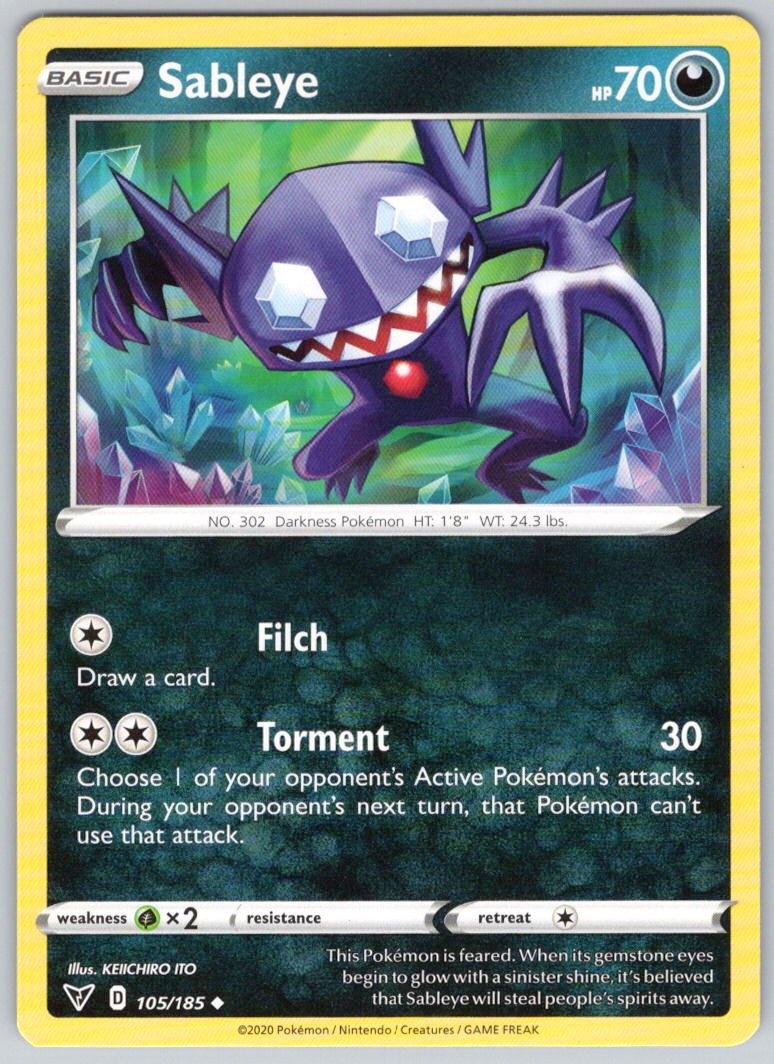 Sableye 105/185 Vivid Voltage VIV NM/M
