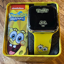 Nickelodeon SpongeBob SquarePants Digital LED Quartz Watch Yellow Silicone Tin