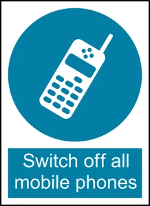 Switch Off Mobile Phones Safety PPE Warning Self Adhesive Vinyl Sticker