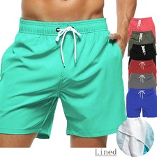 Men's Swim Trunks Beach Shorts Quick Dry Mesh Lining Elastic Waist Summer Wear