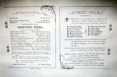 Photo of Mauch Chunk Opera House Dedication Program 1881 Jim Thorpe, PA