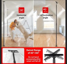 10FT Dust Barrier Poles Kit,Spring Retractable Zipper Wall Poles for Dust Barrie