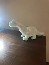 FAO Schwarz Glow Brights Blue Apatosaurus Dinosaur Plush Light Up Sound 12 Inch