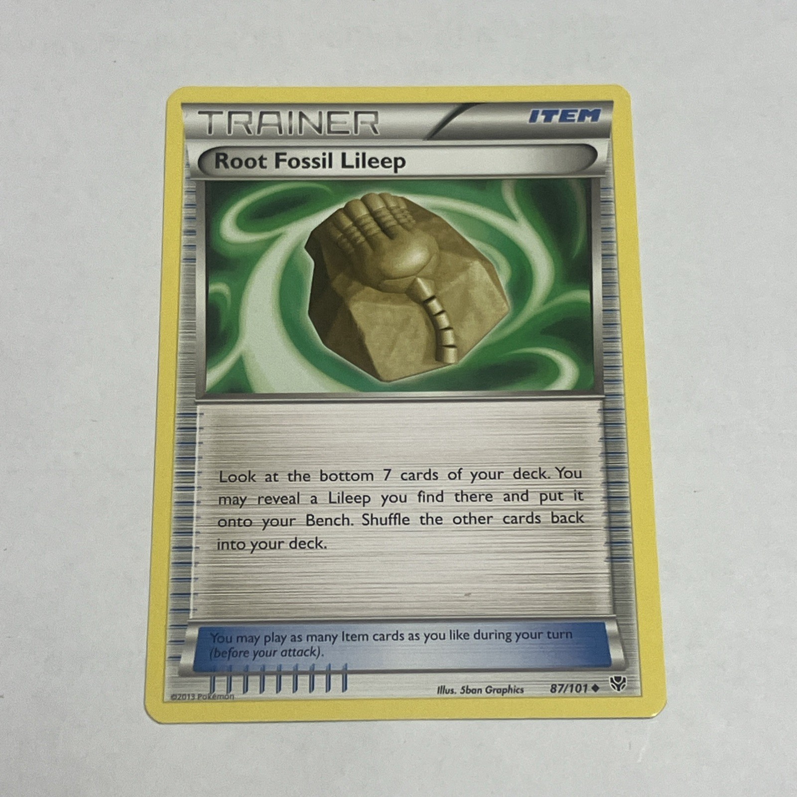 Root Fossil Lileep Plasma Blast Pokemon 87/101 NM Uncommon
