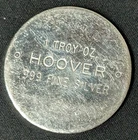 Vintage Hoover 1 oz .999 Silver Round ~ Plain Back