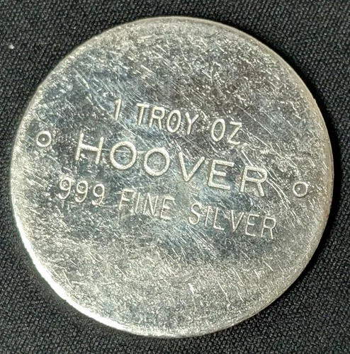 Vintage Hoover 1 oz .999 Silver Round ~ Plain Back